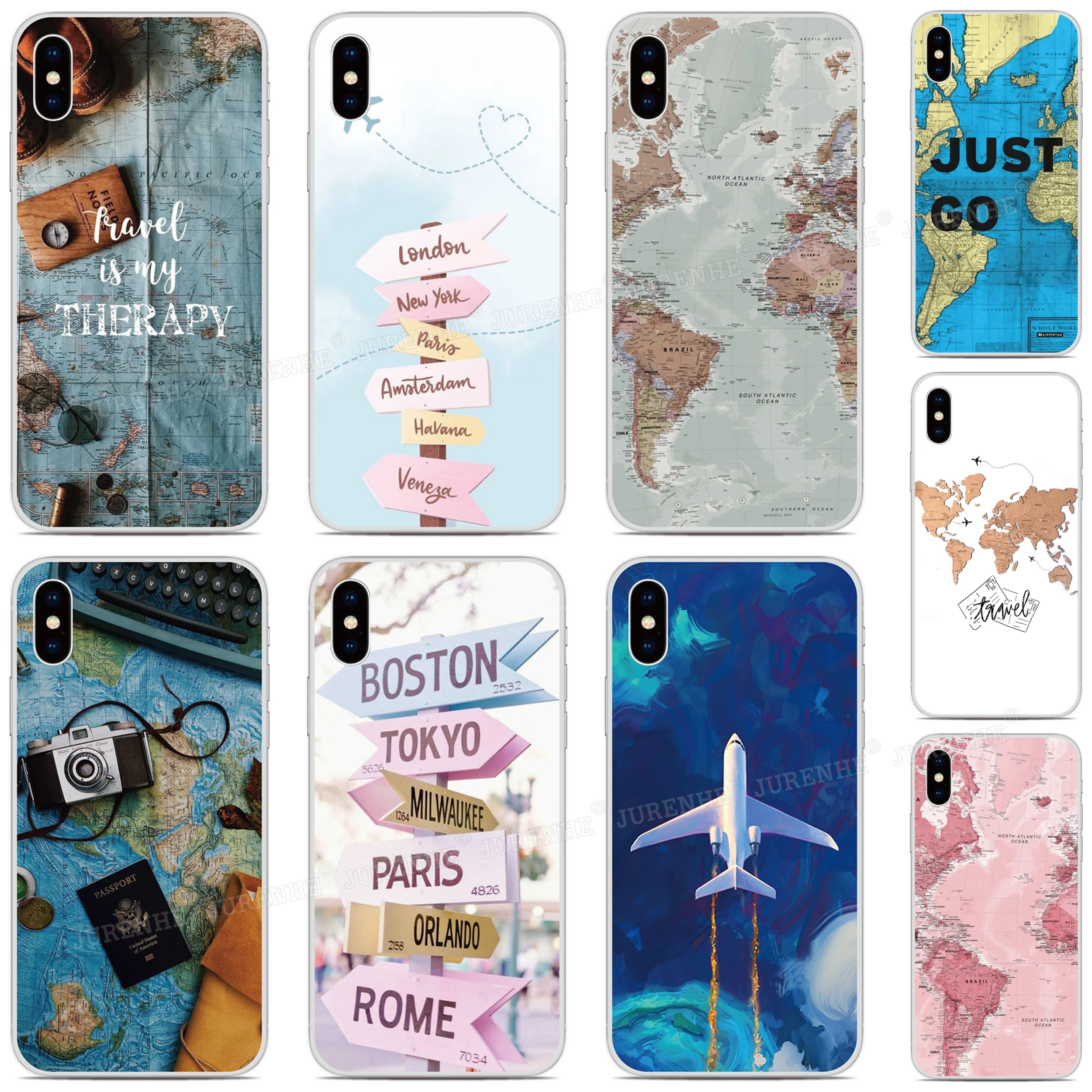 World Map Trave Cover For Sony Xperia 5 10 1 Ii Xz5 Xz4 Xz3 Xz2 Compact Xa1 Plus Xa2 Xa3 Ultra L4 L3 8 Lite E5 Ace Phone Case Phone Case Covers Aliexpress