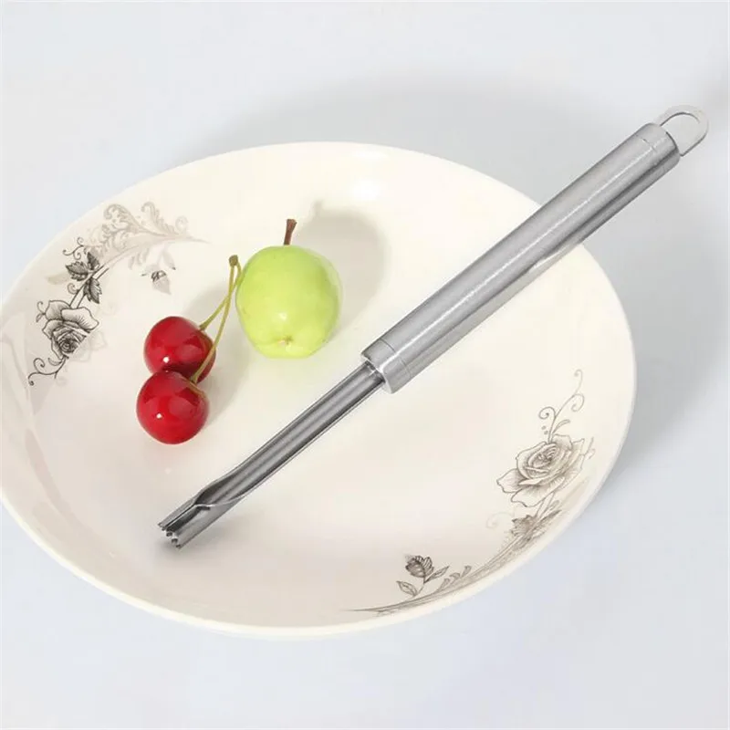 С длинной ручкой, нержавеющая сталь, вишневый Питтер, фруктовый Бур для удаления семян, для Jujube, боярышник, кухонный инструмент для фруктов и овощей