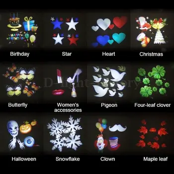 

12 Patterns Projection Lamp Christmas Outdoor Party Landscape Home Decoration