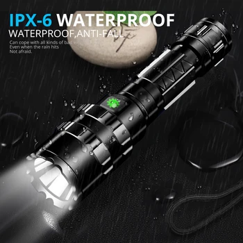 

800lm Powerful LED Flashlight Aluminum Hunting L2 Waterproof 5Modes Torch Light Lantern USB Charging 18650 Battery