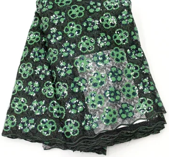 

Multicolor Sequin Fabric 2019 Popular Tulle Black Green Lace Fabric New Arrival Evening Party Dress African Lace Fabric