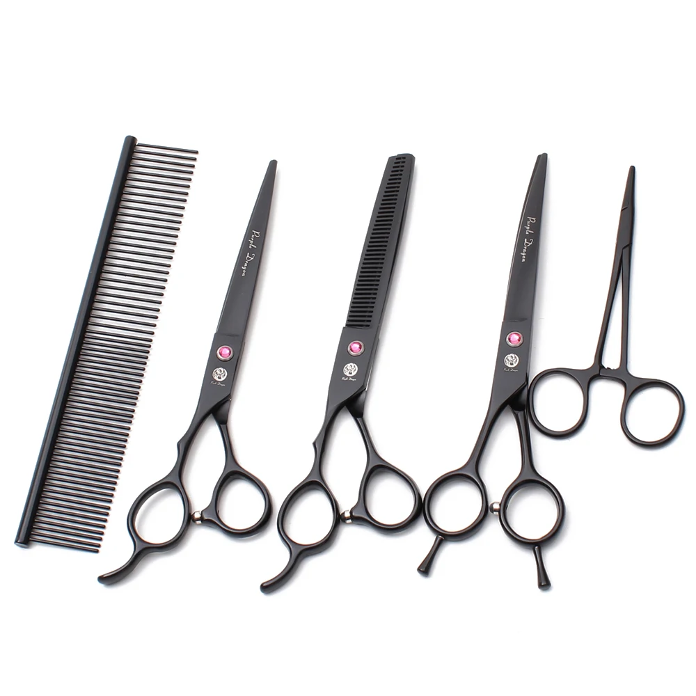Ножницы Groomer с левой ручкой 7 дюймов фиолетовый дракон 440C уход за собаками