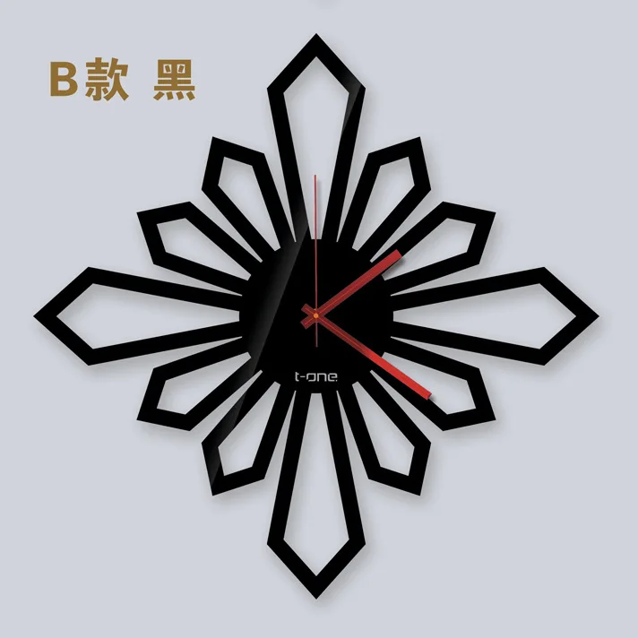 B-Black Акриловые большие настенные часы современный дизайн для гостиной простой индивидуальный Декор Креативные 3D настенные домашние декоративные часы - Цвет: B-Black