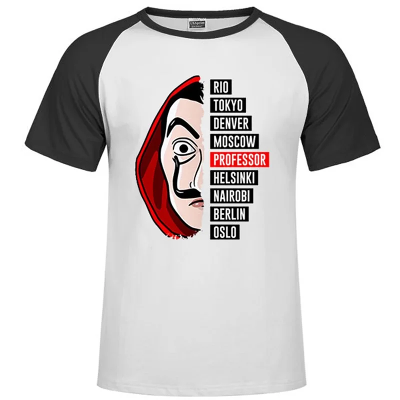 Футболка мужская забавный дизайн La Casa De Papel футболка Money Heist футболки ТВ футболки "сериалы" off white men House Of paper футболки