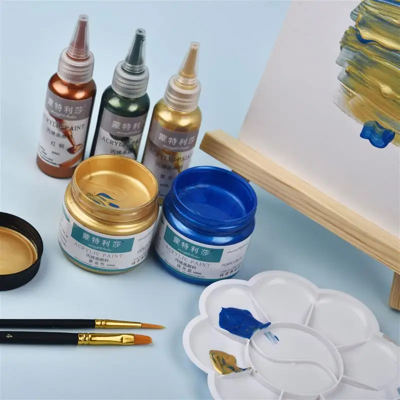 New 60ml Acrylic Paint Metallic Gold Silver Copper For Epoxy Resin Jewelry Making Plaster Doll Handmade DIY Colorant Pigment