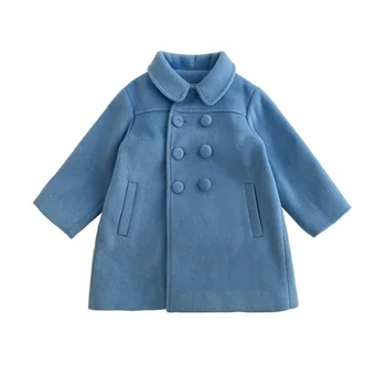 

Mihkalev Children Winter Wollen Coat 2020 Kids Double-Breasted Wind Coats 3-8Year Litter Girls Warm Topcoat зимняя куртка