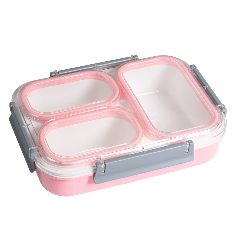 Pink Leakproof Lunch Box Separate Compartments Children School Bento Box Food Container Microwave Dinnerware Lunch Box for Kids - Цвет: Pink