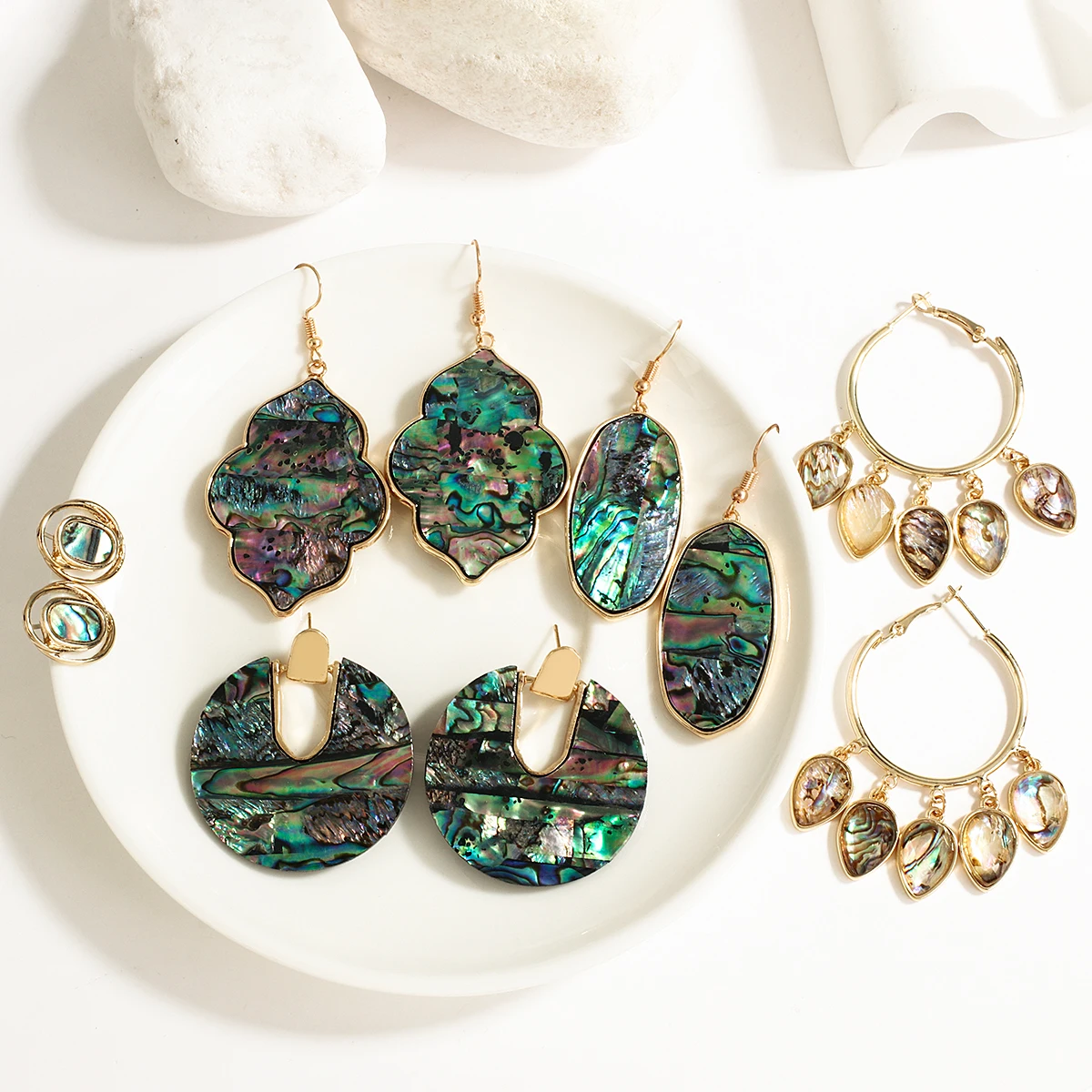 Geometric Shell Earrings main image 0