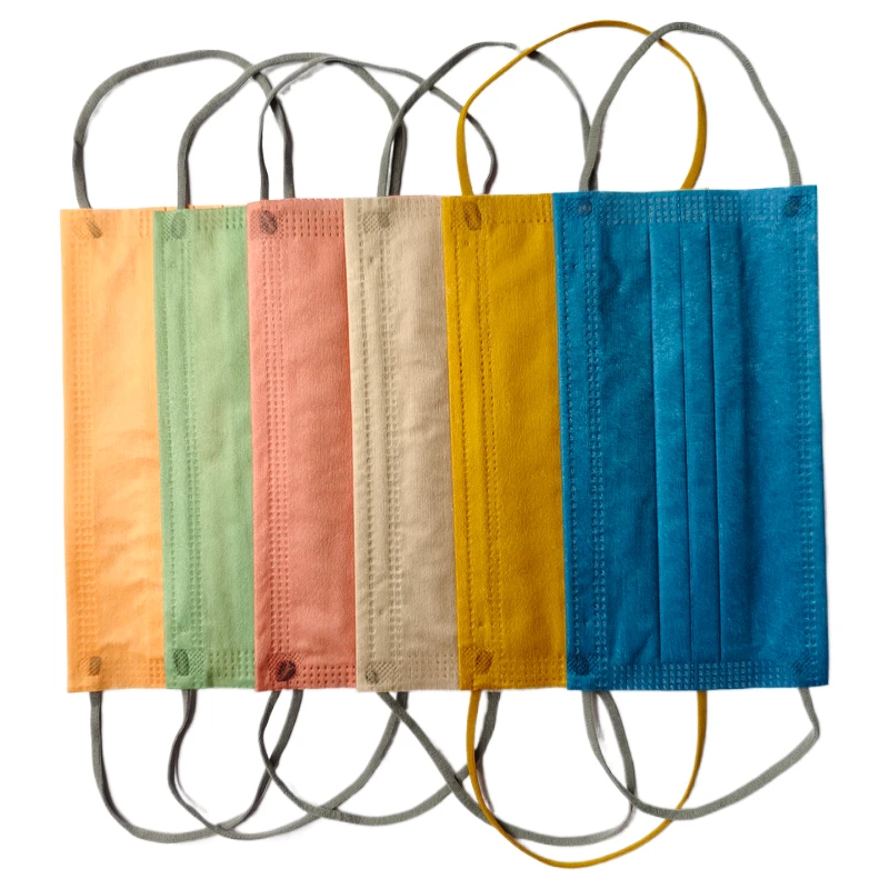 10pc/60pcs Morandi Disposable Face Mouth Mask 3 layer with Melt Blown Cloth Mask Adult Dustproof Breathable Mascarilla Muticolor