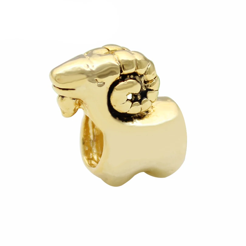 Золотистые бусины в форме животных из козьего рога популярные ювелирные изделия