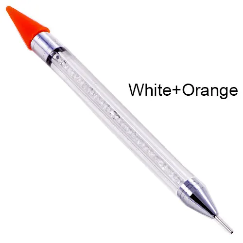 Whiet-Orange 1 шт., Кристальные ручки, стразы, драгоценные камни, инструмент для сбора кристаллов, много цветов, Кристальный воск, карандаш, ручка, инструмент для украшения одежды, B3840 - Цвет: Whiet-Orange