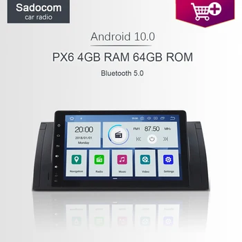 

PX6 DSP 9'' 1 din Android 10.0 6 Core 64GB ROM 4GB RAM GPS Car DVD Player autoradio car radio For BMW E39 X5 E53 M5 Range Rover