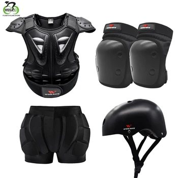 

WOSAWE Children Kids Armor Jacket Shoulder Chest Hip Protector Vest Protective Set Pad Skate Ski Snowboard Sports Safety Support