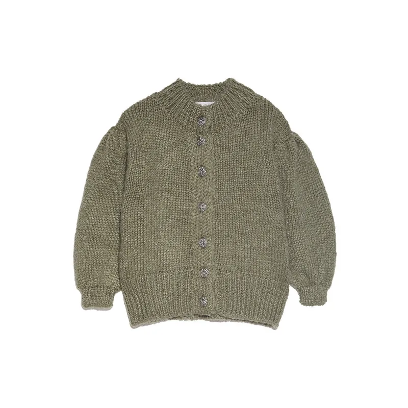 Green Sweater women Женский кашемировый свитер RICININA с круглым вырезом и длинным рукавом, зимний Кардиган на пуговицах, женские весенние повседневные топы, свитера для женщин - Цвет: Green Sweater women