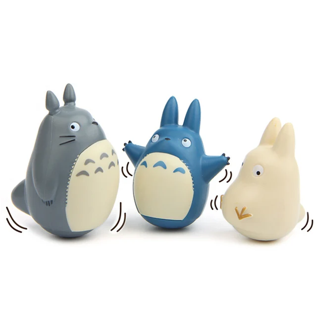 3PCS/Lot 8CM Anime Totoros Roly-poly Large Model Studio Ghibli Miyazaki Hayao Figurines Collection Dolls Sets Toys for Children 1