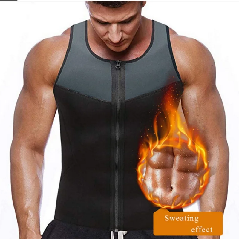 Men's Zipper Vest Stitching Neoprene Sweet Sweat Vest Sauna Effect Lose
