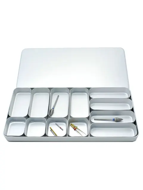 Cassetta Strumenti Dentista Cassetta Sterilizzazione Dentale In Acciaio - 5 Strumenti, Vassoio Autoclave, Colore Argento Sterilizzazione Blu Chirurgia - Foto 10