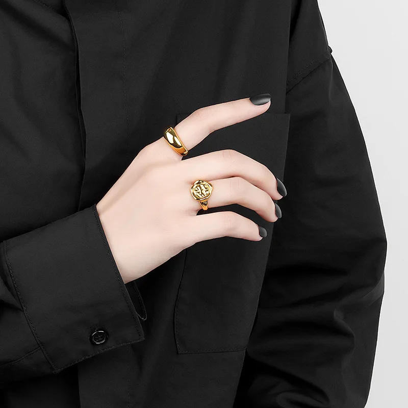 Silver Color Geometric Creative Ring For Women Simple Open Adjustable Jewelry Gifts