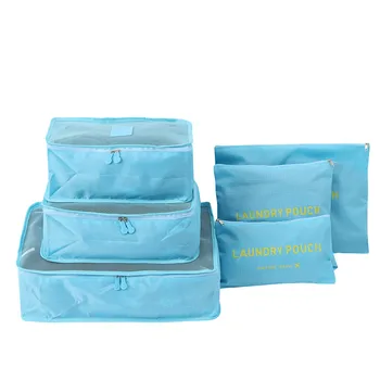 

6pcs Waterproof Travel Storage Bag Clothes Packing Cube Luggage Organizer Sets Nylon Home Storage Travel Bags