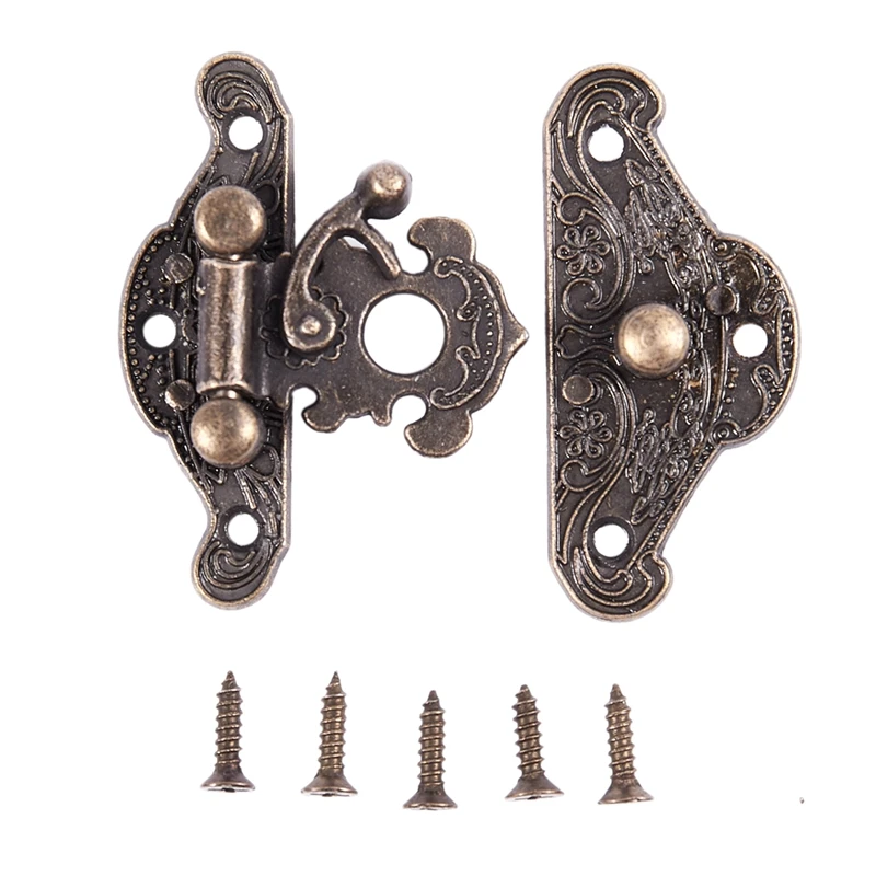 

Promotion! Antique Retro Vintage Decorative Latch Wooden Jewelry Box Hasp Pad Chest Lock Size:Extra Small