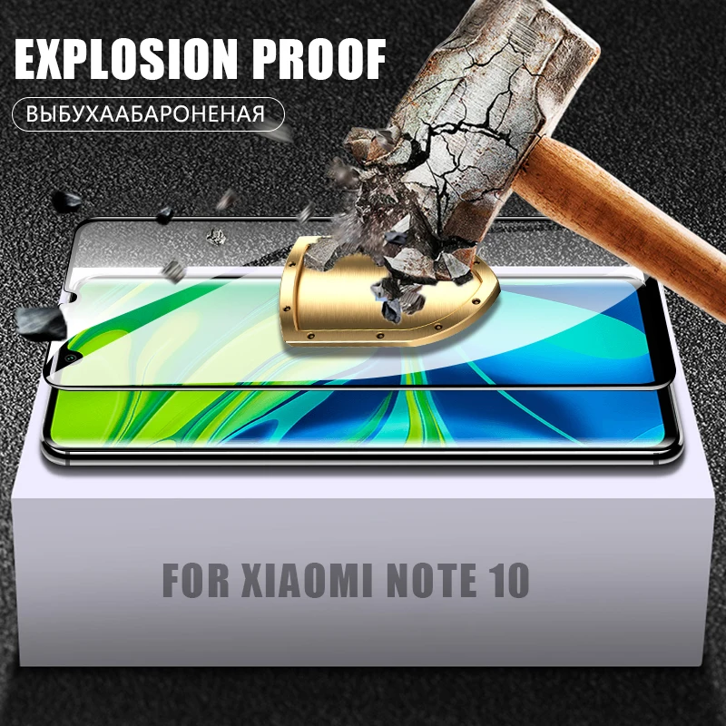 3D полное покрытие из закаленного стекла для Xiaomi mi Note 10 Pro CC9 Защитная пленка с закругленными краями для Red mi Note 8 Защита экрана