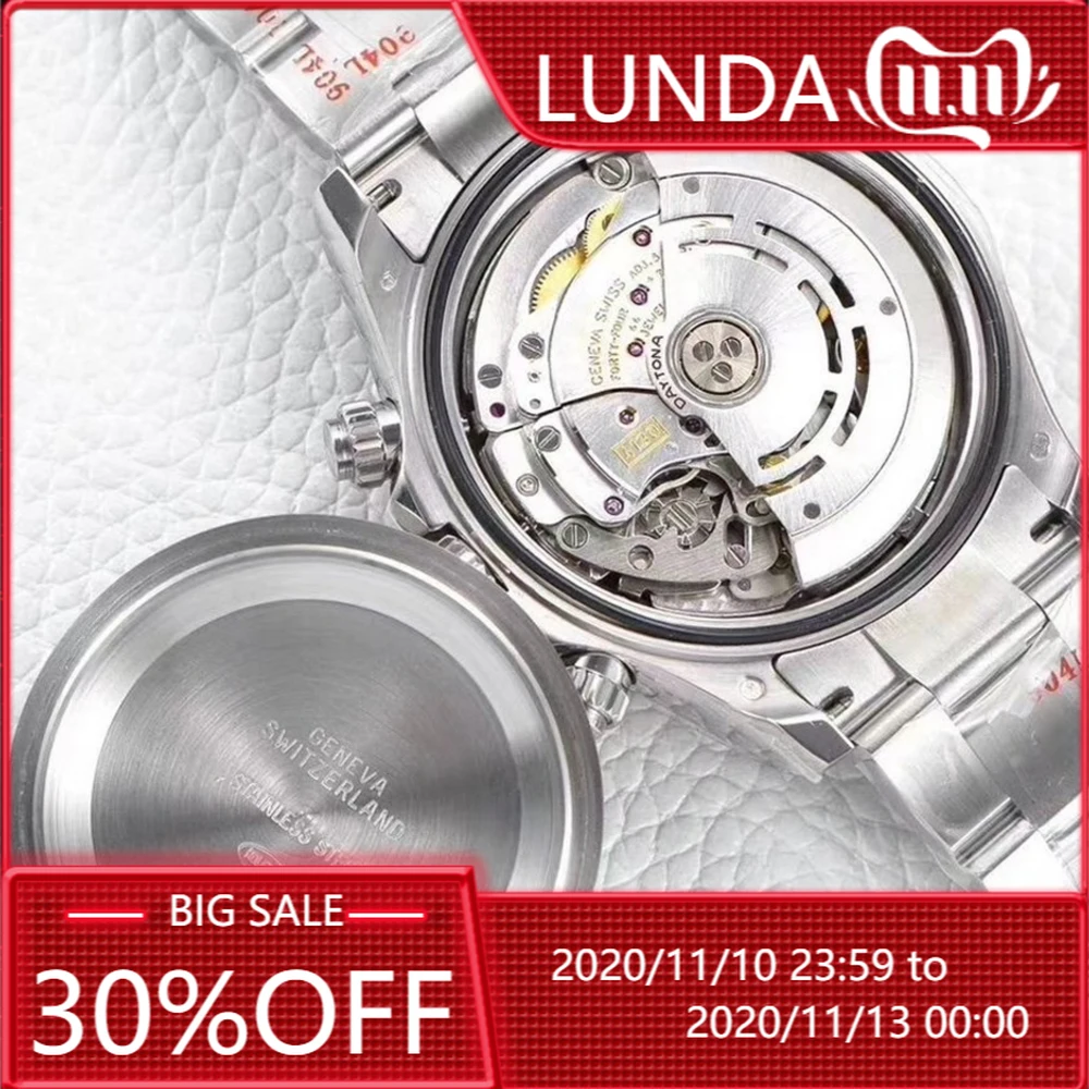Men's Automatic Mechanical Watch 116500 Noob 1:1 Best Edition 904L SS Case and Bracelet Black Dial 4130 afbeelding