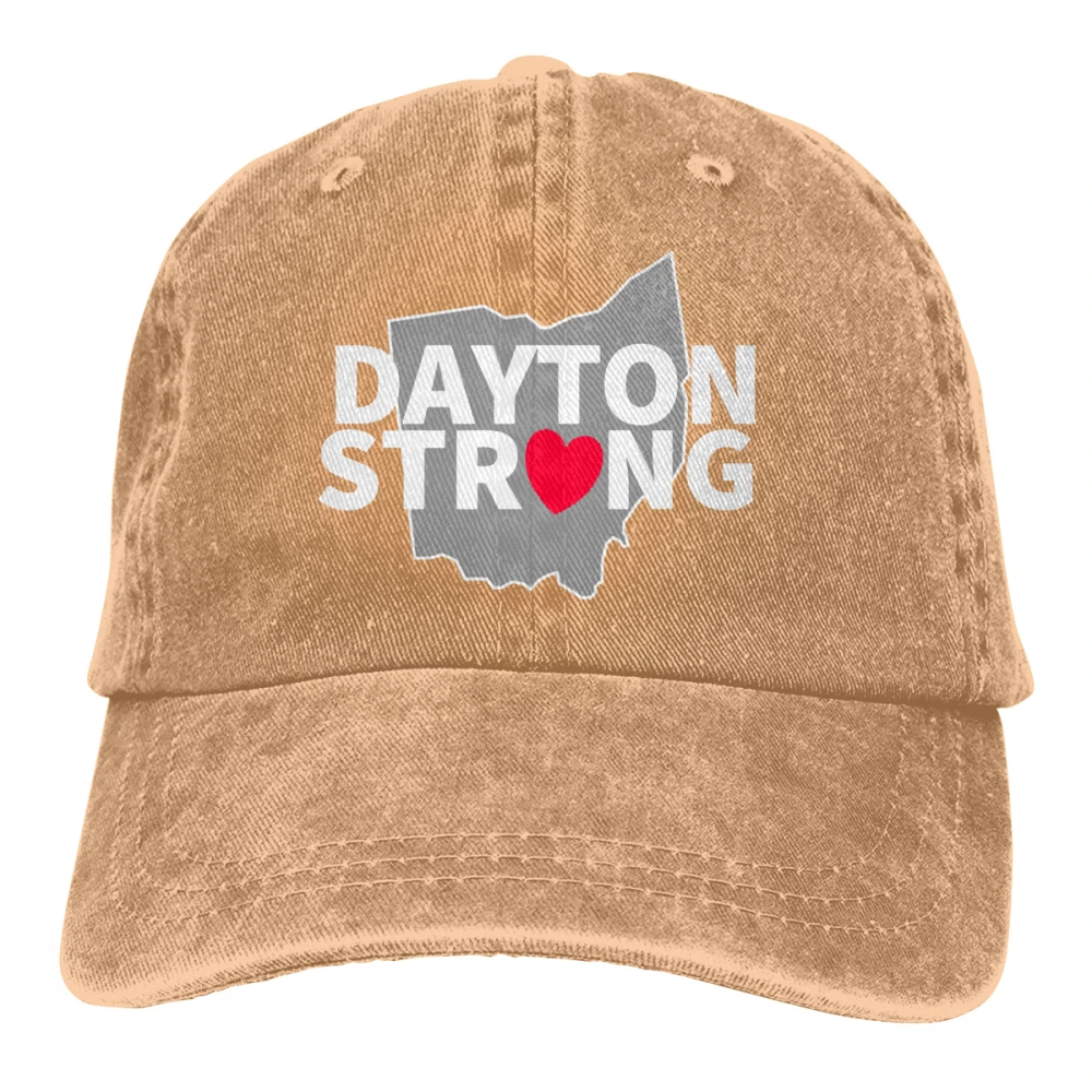 Dayton Strong с сердцем Casquette черные унисекс Мужские Женские джинсовые бейсболка с ремешком кепки регулируемые Гольф папа шляпа - Цвет: Хаки