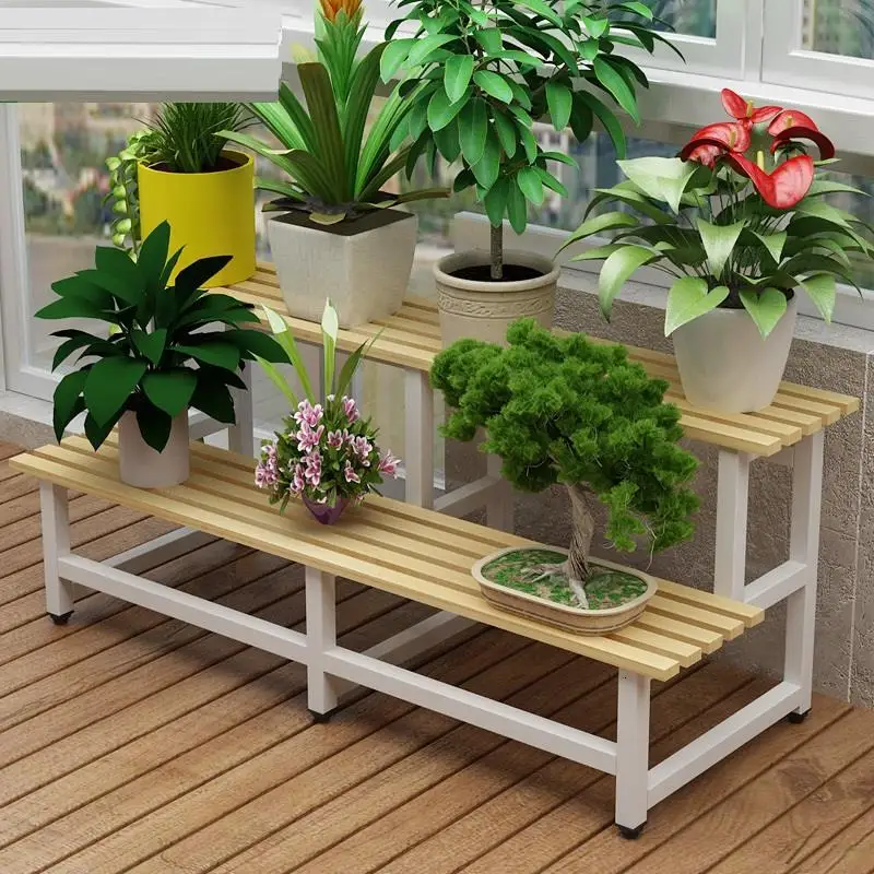 Decorativa Madera Indoor Plant Estanteria Para Plantas Pot Balcony Shelf Dekoration Stojak Na Kwiaty Outdoor Flower Stand