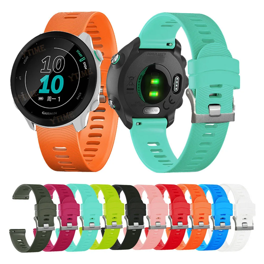 18mm 20mm 22mm Cinta De Silicone Para Garmin Forerunner 265 255 255S 265S 245 245M 645 645M 55 158 165 M%c3%basica Padr%c3%b5es Simples Candy Colors Smart Watch Pulseira Esportiva I.236438151