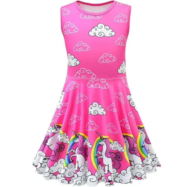 Unicorn Dress Girl Summer Princess Baby Party Frocks For Kids Vestidos Infantil Roupas Infantis Menina Toddler Haloween Costume 5