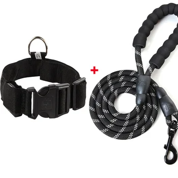 

Mesh Nylon Pet Dog Collar And Leash Set Reflective Black Pitbull Terrier Leash Doberman Dog Puppy Collar Dog Necklace