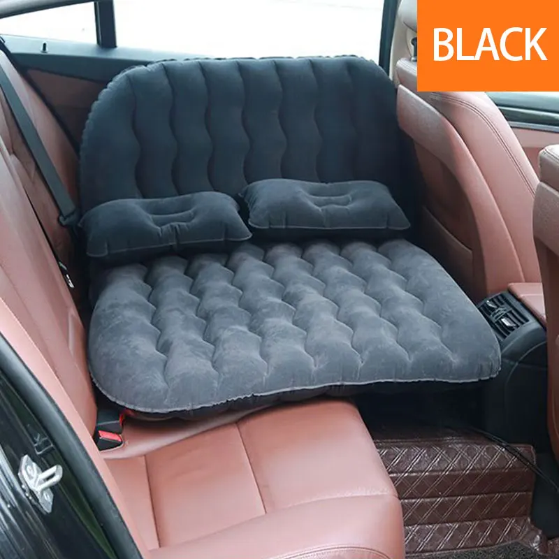 Black Дорожная Автомобильная надувная кровать заднего сиденья автомобиля надувной матрас, кемпинг коврик диван Подушка Авто Отдых Подушка коврик аксессуары - Название цвета: Black