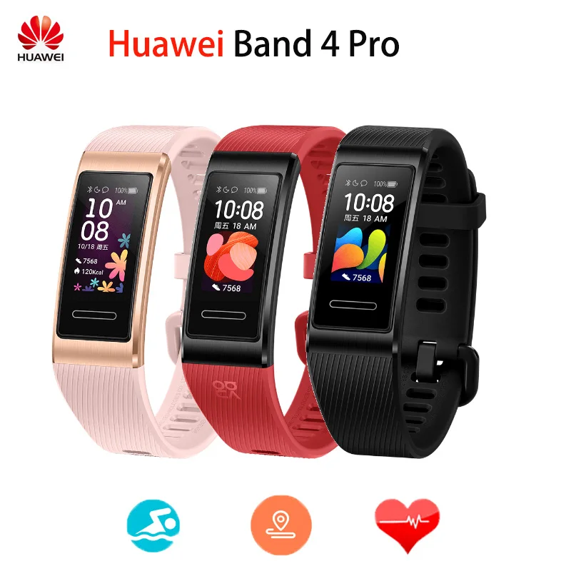 Умный Браслет huawei Band 4 Pro, инновационные часы, лица, автономный gps, проактивный мониторинг здоровья, SpO2, кислород крови