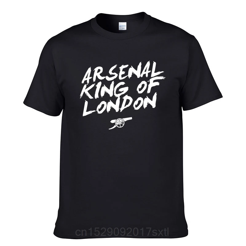 Футболка “Арсенал” King of London футболка Футбол вентиляторы Для Мужчин's Повседневное летние хлопковые футболки в стиле «хип-хоп» уличная Harajuku футболки - Цвет: Черный