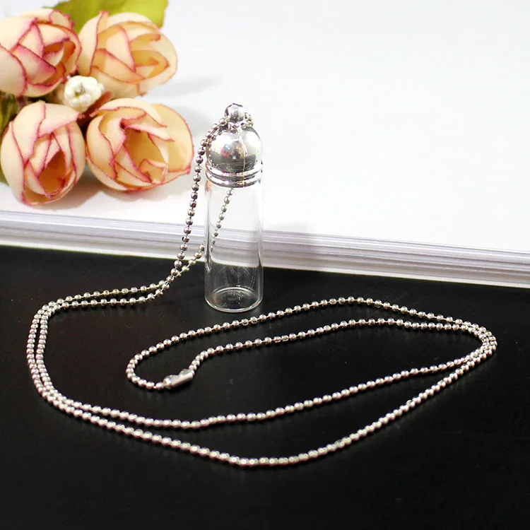 5pcs 아로마 병 펜던트 향수병 키 체인 목걸이 에센셜 오일 병 펜던트 목걸이 Diy 수제 보석 장식 선물