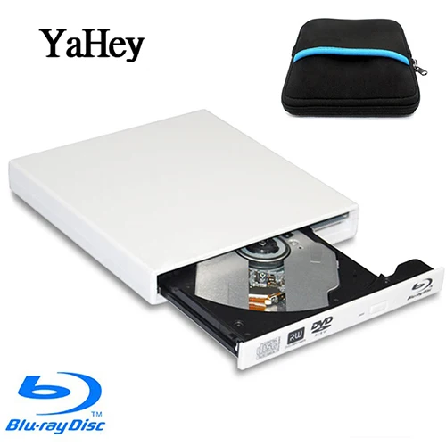 bluray YAHEY Внешний Blu-ray Player с устройством USB 2,0 CD/DVD оптические дисководы/25 50 г BD-ROM RM RW записывающийся-для портативного компьютера ПК+ диск мешок - Цвет: bluray