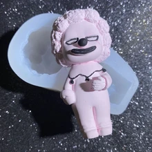 Cartoon Clowns Jokers Resin Mold 3D Clowns Costume Figure Epoxy Resin Molds Clowns Silicone Fondant Molds Handmade Crafts Tools