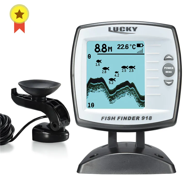 

LUCKY FF918-180S Wired Fishfinder 540ft/180m Depth Sounder Fish Detector Monitor echo sounder for fishing from a boat