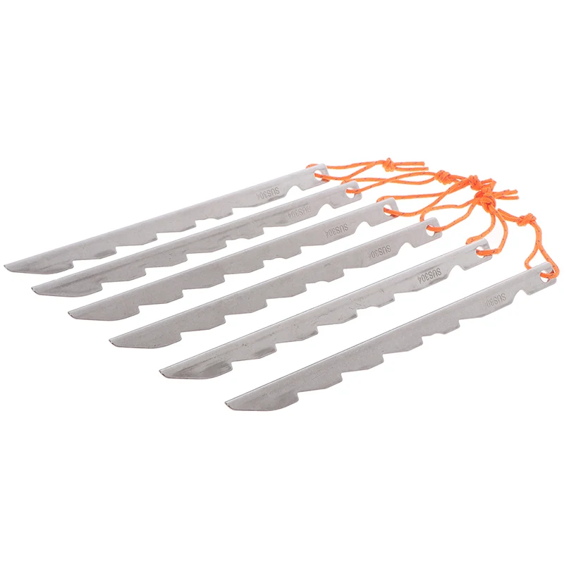 6pcs Tent stake stainless steel Tent Peg Wide Stakes Nails Outdoor Camping tent nail Accessories