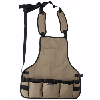 

LIXF Canvas Multifunctional Tool Apron Thick Waterproof and Wear-Resistant Garden Tool Clothing