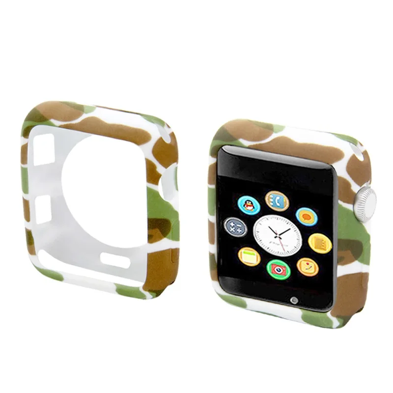 Камуфляжный Мягкий ТПУ чехол для часов apple watch 3 2 1 протектор apple watch 42 мм для iwatch 38 мм бампер рамка часы аксессуары