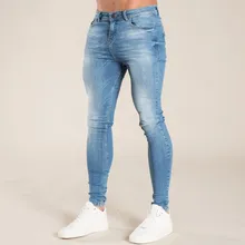 Мужские обтягивающие джинсы, супер обтягивающие джинсы, мужские не рваные Стрейчевые джинсовые штаны с эластичной резинкой на талии, большие размеры, европейские W36 1957