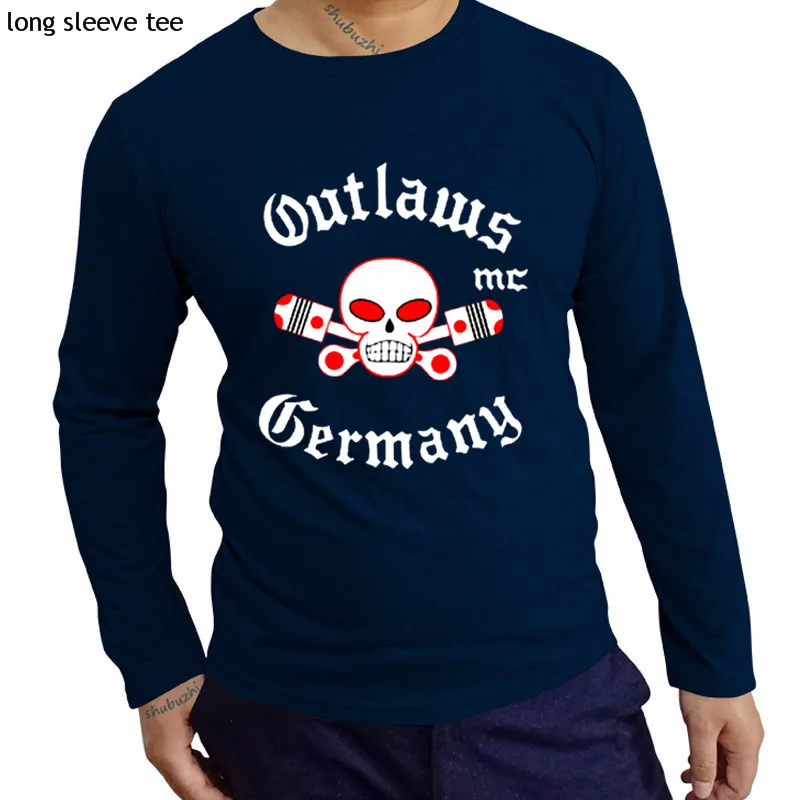 Outlaws MC мужские футболки с длинным рукавом поддержка outlaws shubuzhi cool teeshirt Большие размеры Топы с длинным рукавом - Цвет: navy