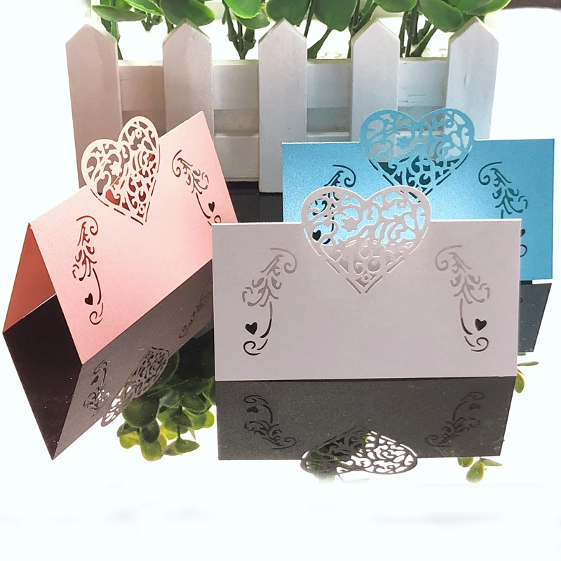 50pcs Lace Name Place Cards Wedding Decoration Paper Table Decor Diy Table Name Message Greeting Card Baby Shower Party Supplies Cards Invitations Aliexpress