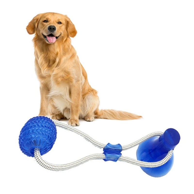 Многофункциональные игрушки для домашних животных с присоской, игрушка для собак с шариком TPR, чистка зубов, жевательная резиновая игрушка для собак, безопасная игрушка для кусания