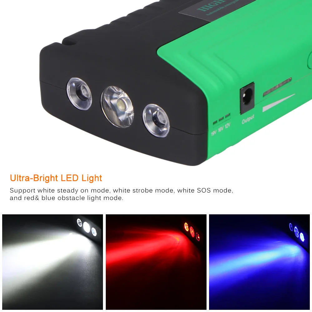 Onever Emergency Car Jump Starter Power Bank 600A 12V Starting Device Portable USB Auto Charger Car Battery Booster Safe Durable