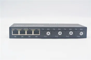 

100M Four Optical Four Electric Aggregation Cascade Fiber Optic Transceiver Switch VLAN Isolation