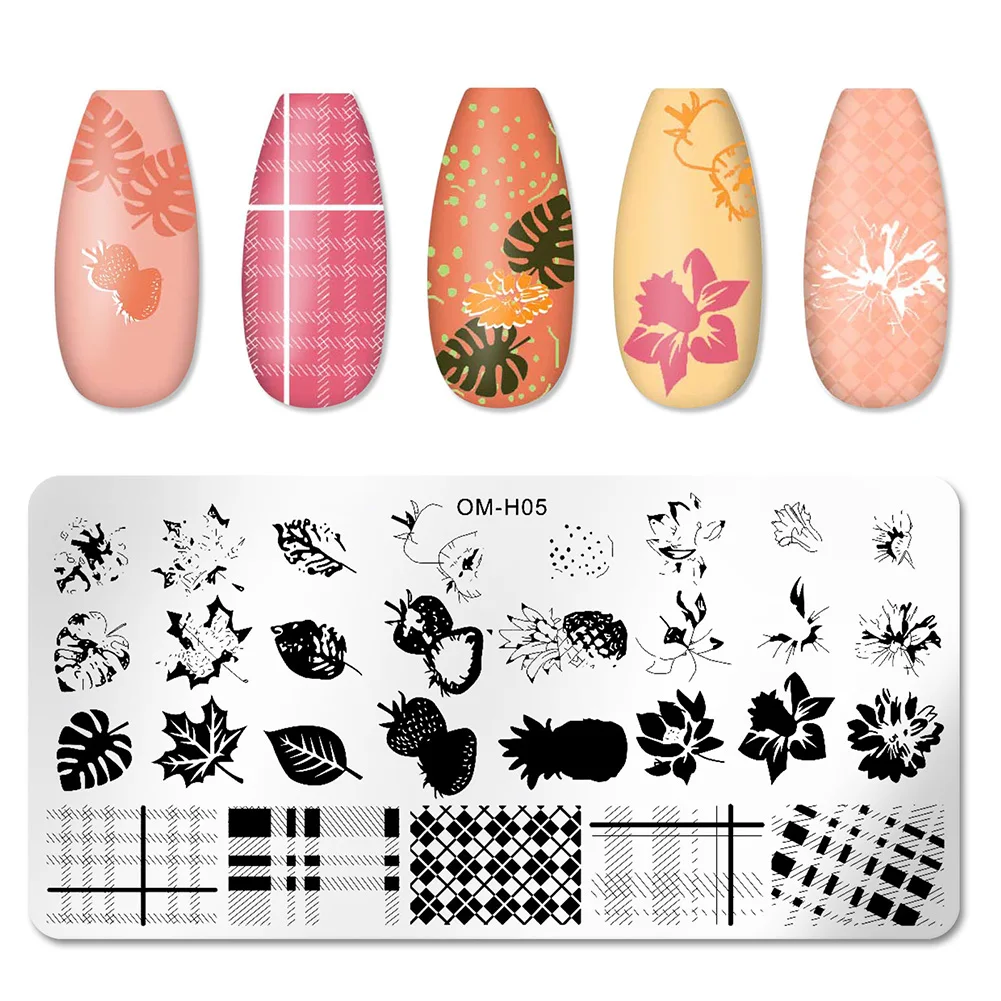 Nail Stickers Art Stamping Template Butterfly Leaves Floral Heart Stamp Plate Stencil Reusable Metal Manicure Nail Accessories