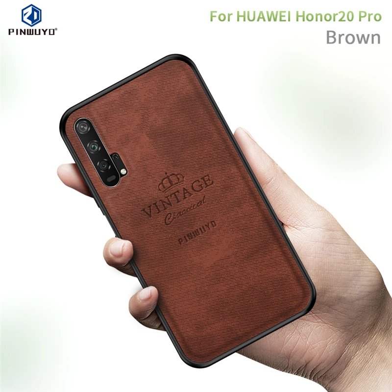 

Shell For Huawei Honor 20 Pro Case Cover Vintage Case pu Leather PC Hard Cover Fitted Cases Protection Case Cover Shell 6.26''