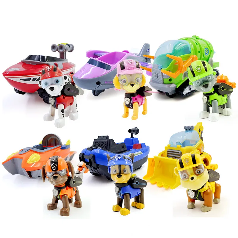 

Paw patrol toys car Deformation dog Anime Toys Figurine Plastic Toy model patrulla canina toys Children Paw patrol birthday Gift